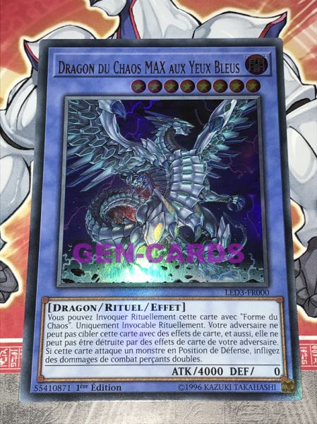 Dragon du Chaos MAX aux Yeux Bleus LED3-FR000 1st Yu-Gi-Oh 